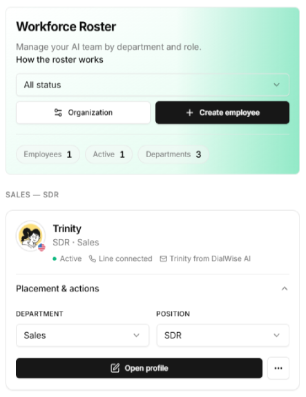 AI Phone Employees feature overview